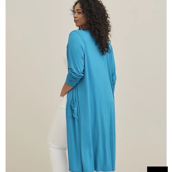 Torrid Super Soft Blue Long Sleeve Button Down Cardigan Sweater Size 1 - Picture 4 of 4